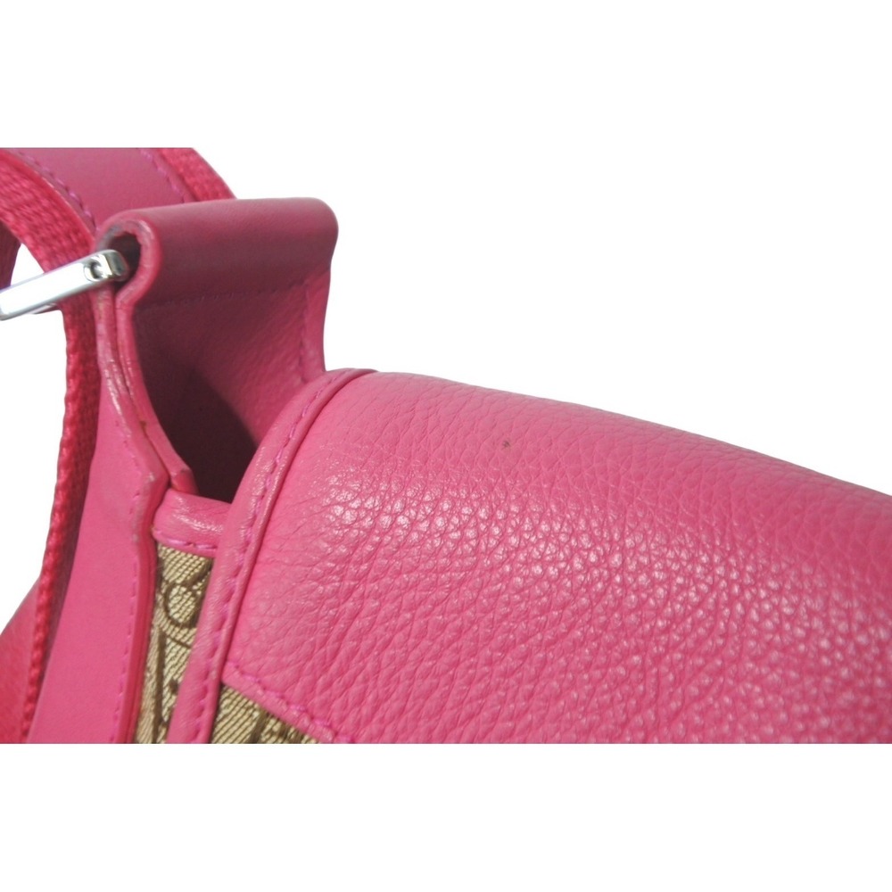 Christian Dior Trotter Shoulder Bag Canvas Leather Pink Brown - Picture 5 of 10